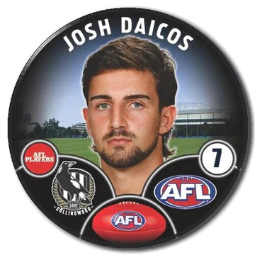 2023 AFL Collingwood Player Badge - Josh Daicos