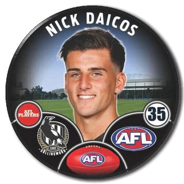 2023 AFL Collingwood Player Badge - Nick Daicos