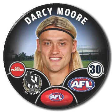 2023 AFL Collingwood Player Badge - Darcy Moore