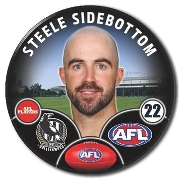 2025 AFL Collingwood Player Badge - Steele Sidebottom