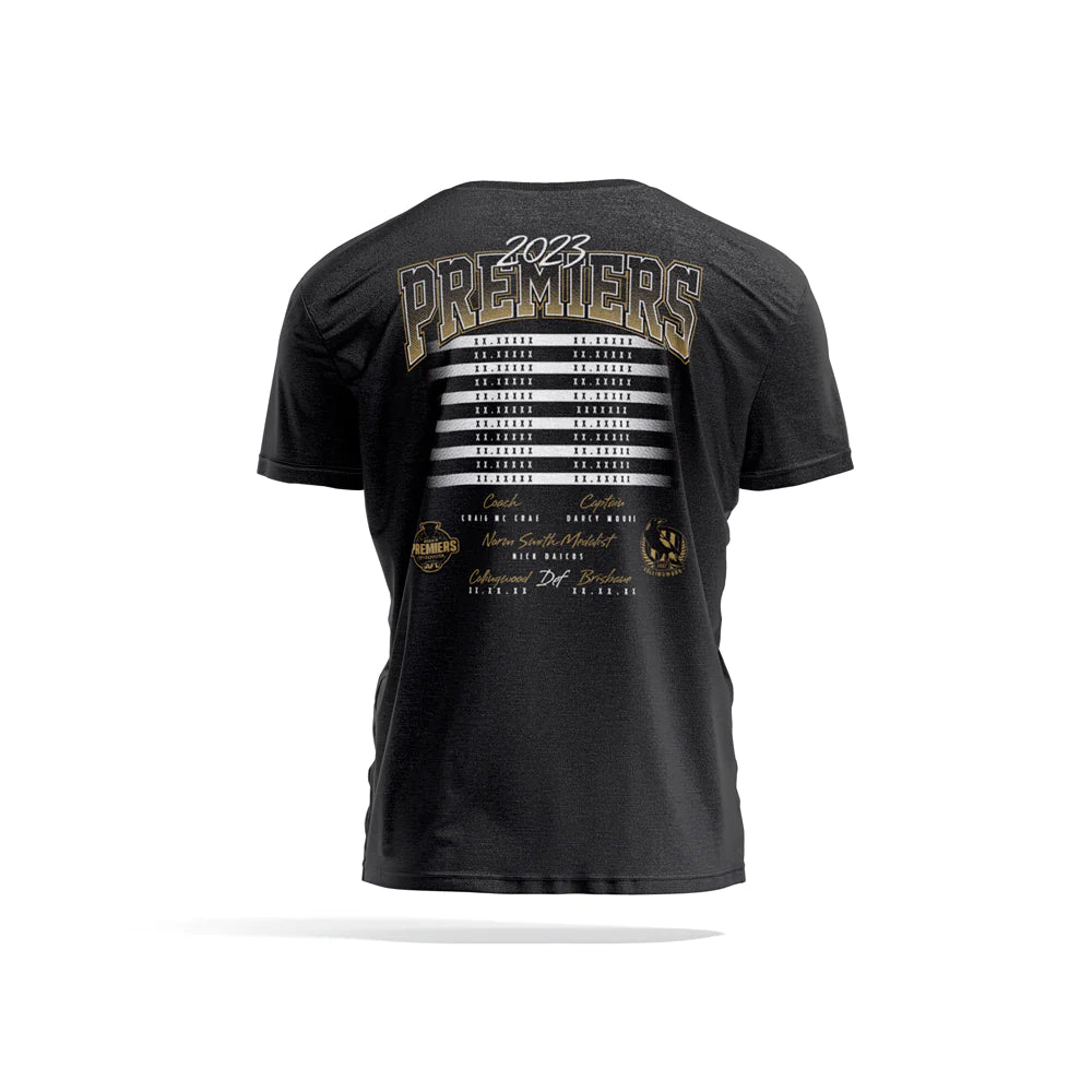 STOCKTAKE SALE 2023 AFL Premiers Collingwood Magpies Men's Flag Tee