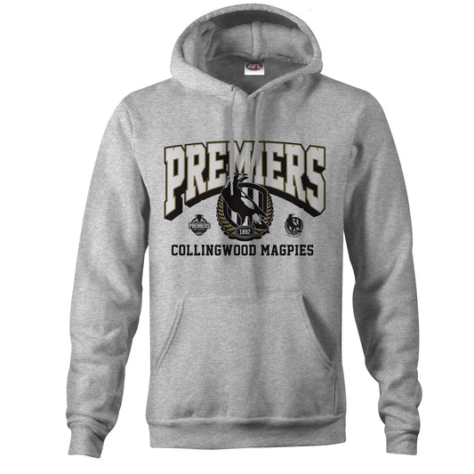 2023 AFL Premiers Collingwood Magpies Adults Grey Hoody
