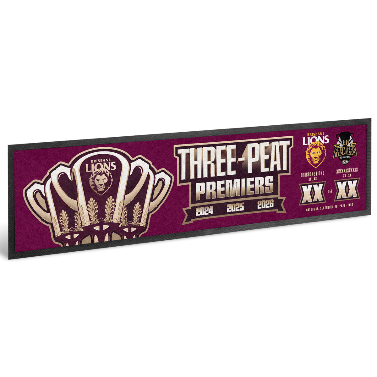 Brisbane Lions 2026 Premiers Bar Runner (Pre Order)