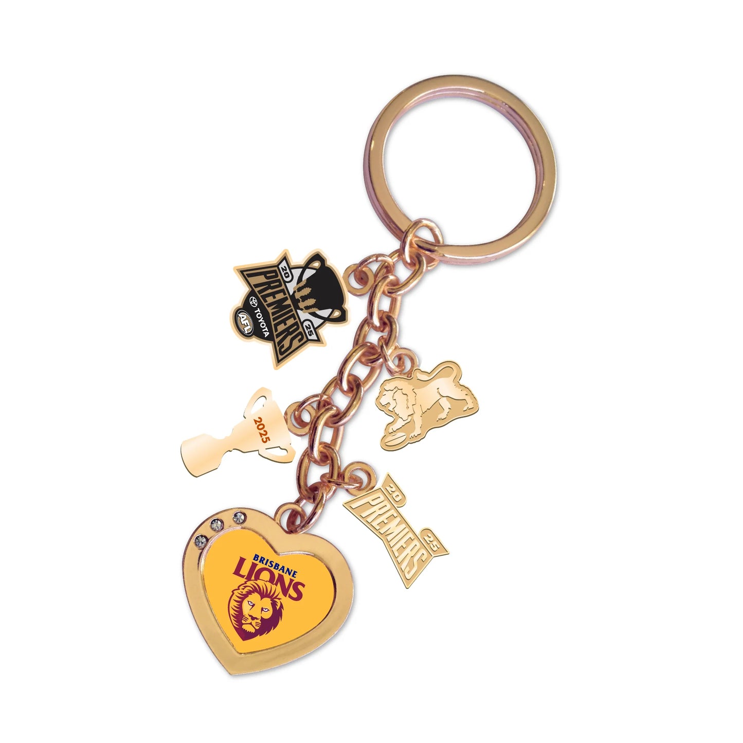 Brisbane Lions 2025 Premiers Charm Keyring (Pre Order)