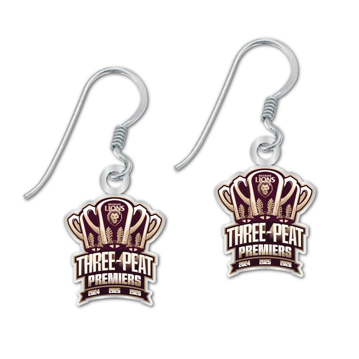 Brisbane Lions 2026 Premiers Logo Earrings (Pre Order)