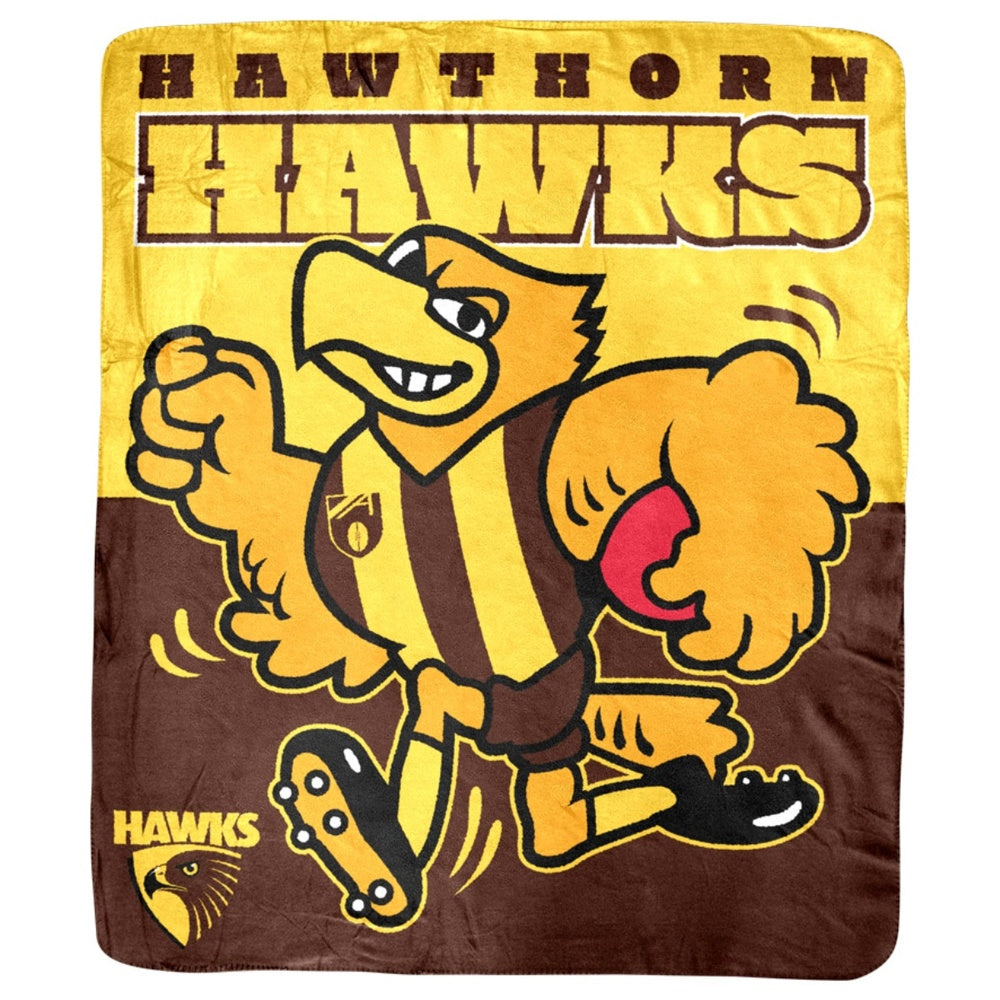 SALE SALE Hawthorn Hawks Mascot Coral Fleece Throw Rug
