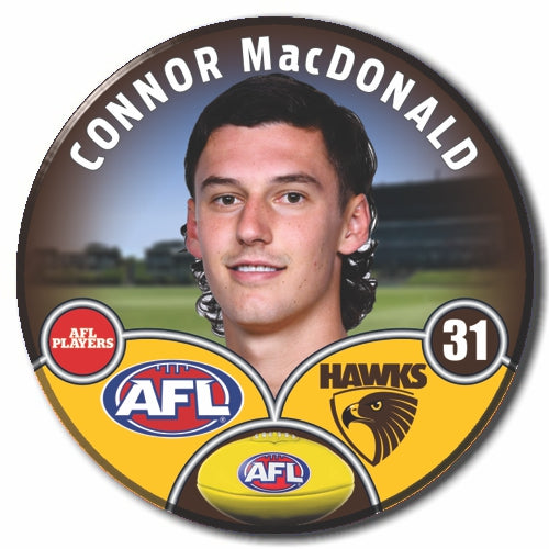 2025 Hawthorn Player Badge Connor MacDonald Macdonald