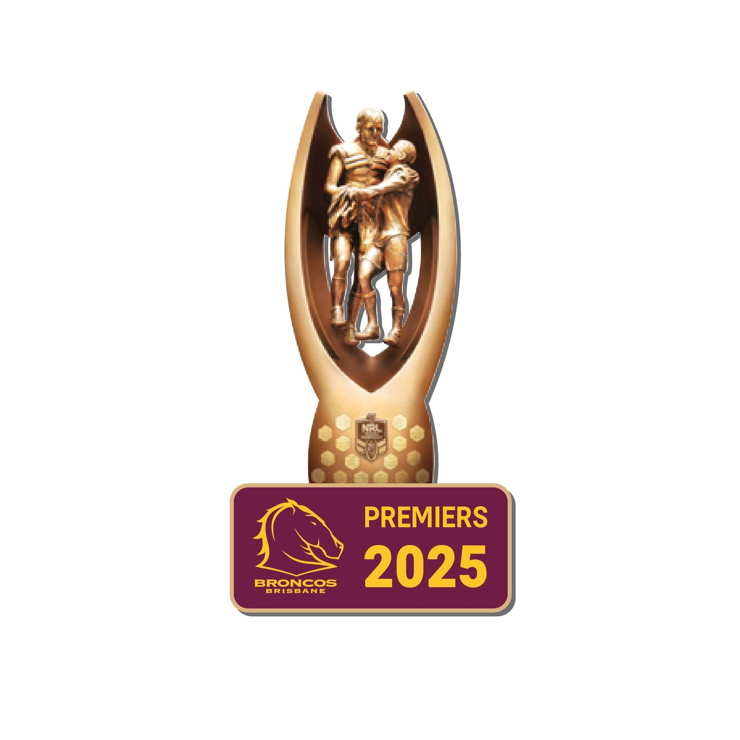Brisbane Broncos 2025 Premiers 3D Trophy Pin (Pre Order)