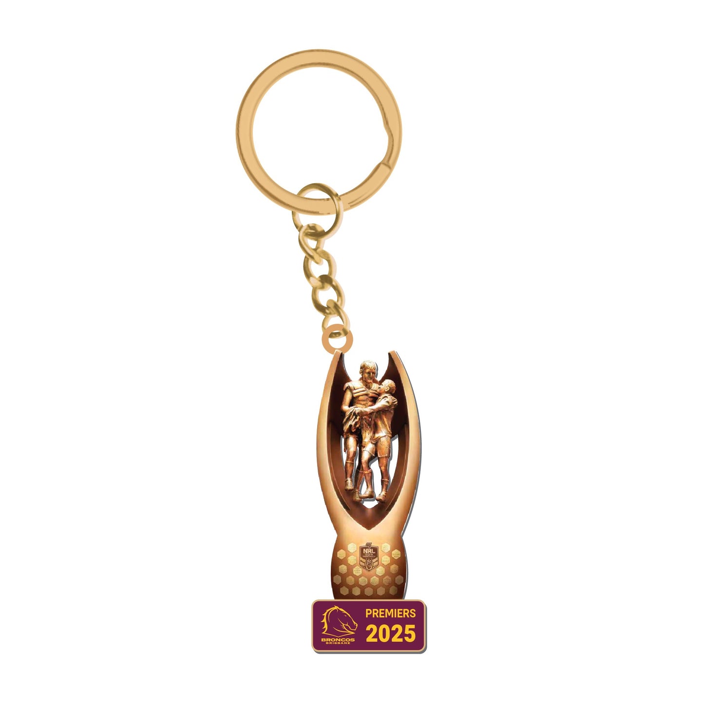 Brisbane Broncos Premiers 3D Trophy Keyring 2025 (Pre Order)