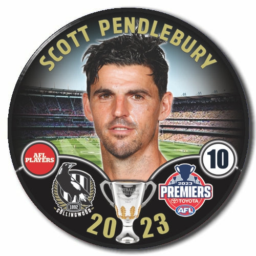SALE SALE SALE 2023 AFL Collingwood Premiership Player Badge - Scott Pendlebury