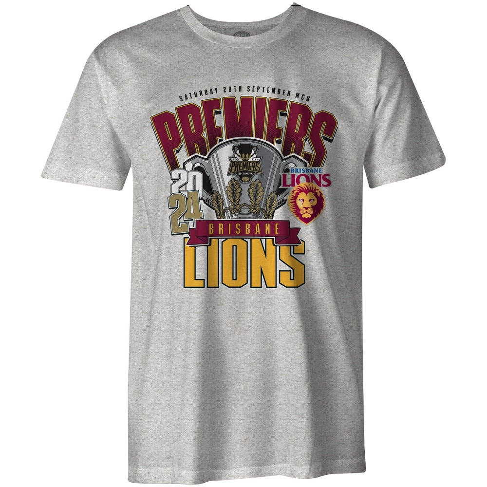 SALE SALE SALE Brisbane Lions Youth 2024 Premiers Grey Tee