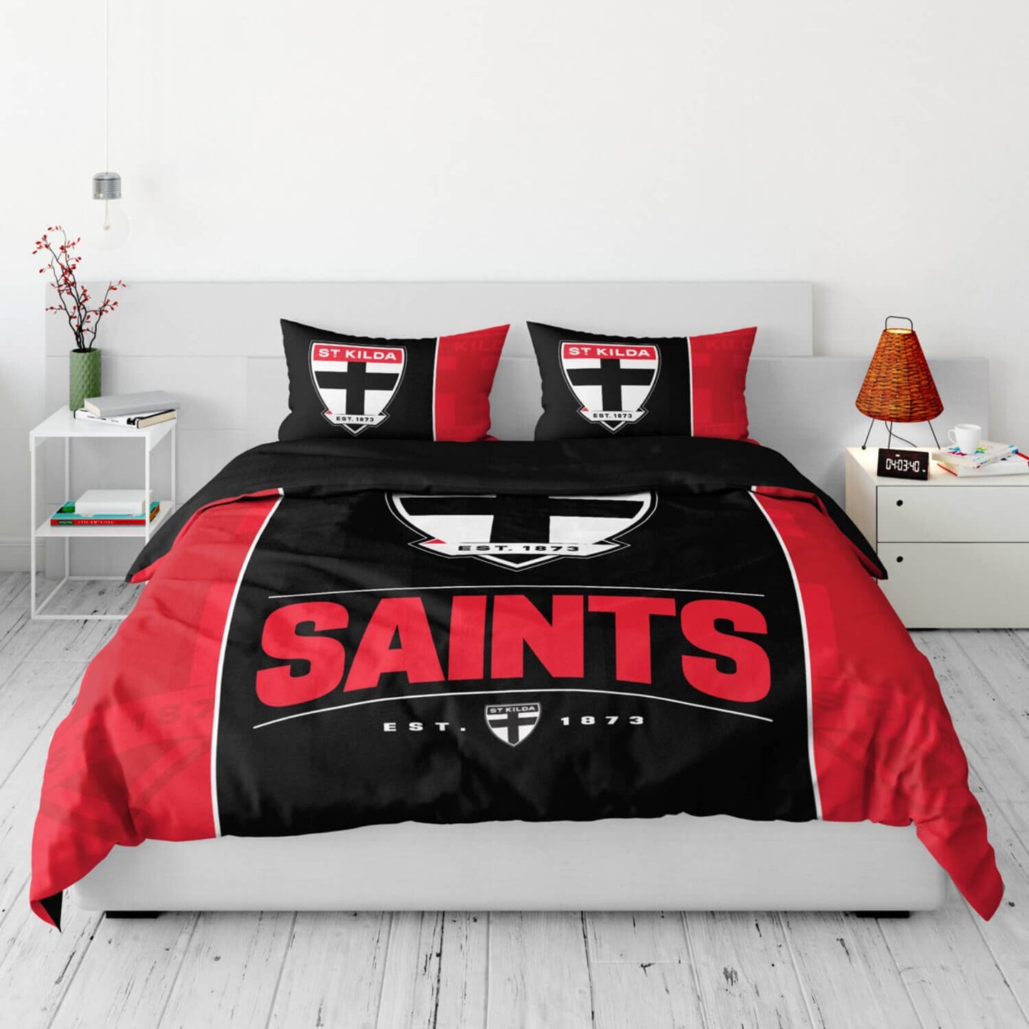 SALE St Kilda Saints Quilt Doona Cover Set - King Size