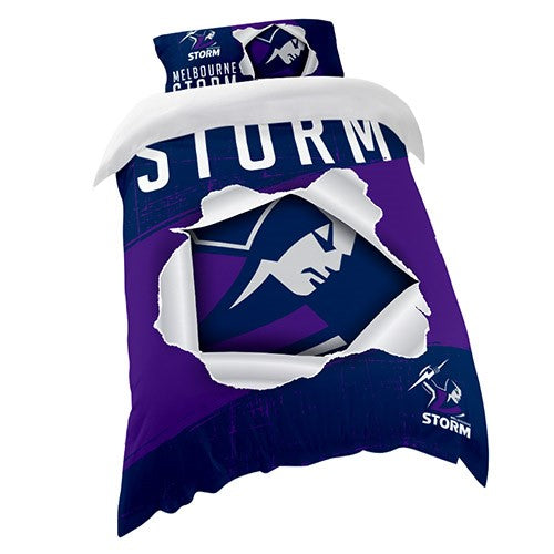 STOCKTAKE SALE NRL Melbourne Storm Single Quilt Cover Set