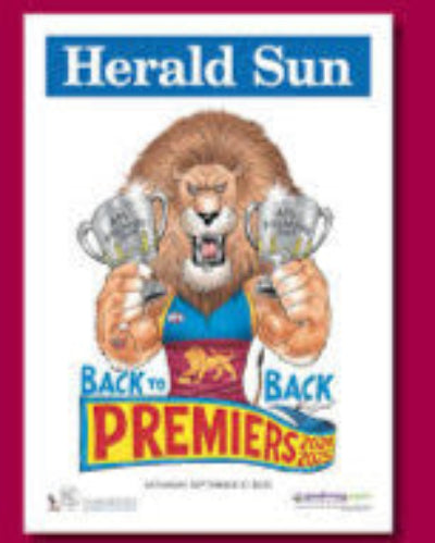 2025 Brisbane Lions Premiers Poster Block Mount