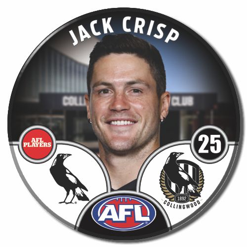 2025 AFL Collingwood Player Badge - Jack Crisp