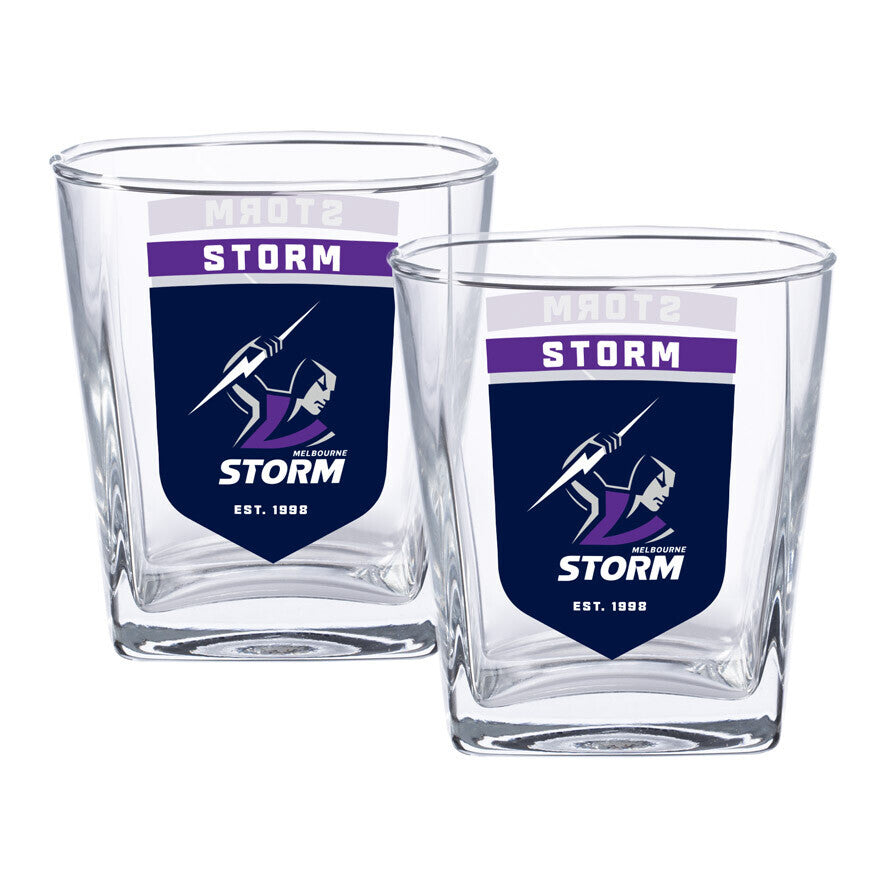 Melbourne Storm Set of 2 Spirit Glasses