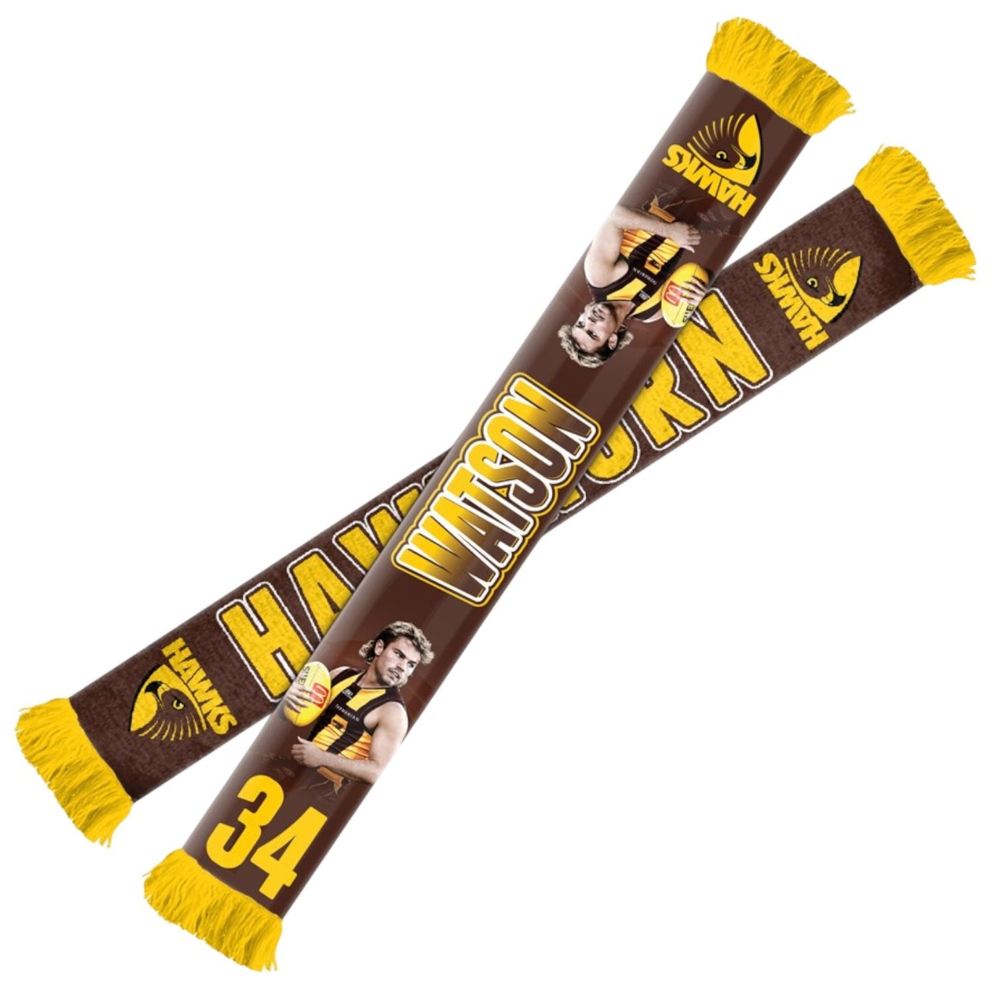 AFL PLAYER Hawthorn Hawks Nick Watson Scarf