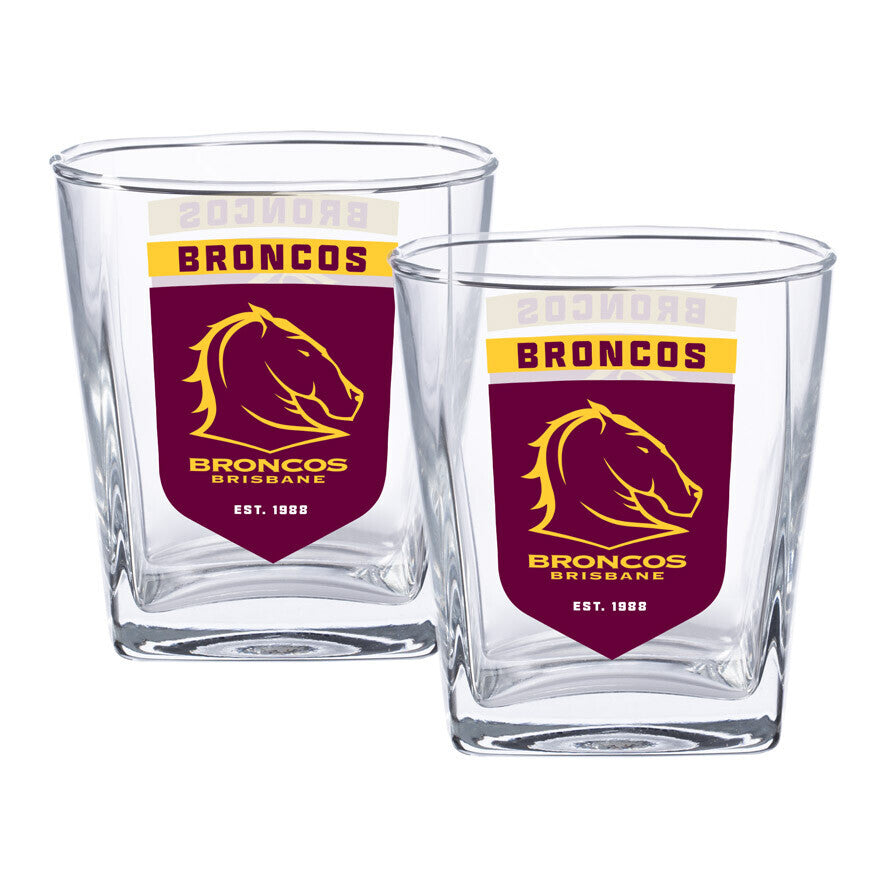 Brisbane Broncos Set of 2 Spirit Glasses