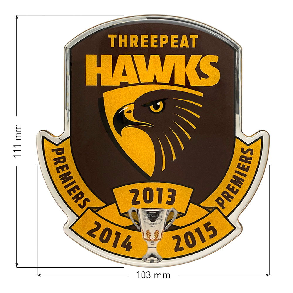 Hawthorn Hawks Threepeat Premiers Logo Decal