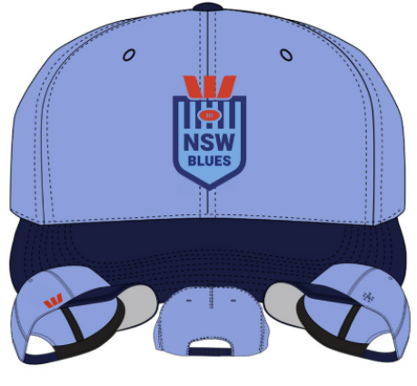 NSW Blues 2024 Sky Blue/Navy Player's Media Stadium Cap