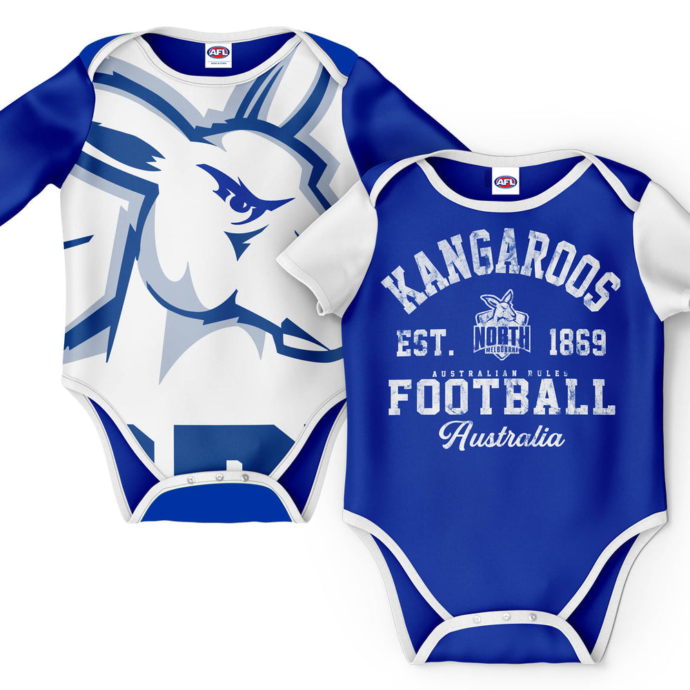 Nth Melbourne Kangaroos AFL 2pc Bodysuit Gift Set
