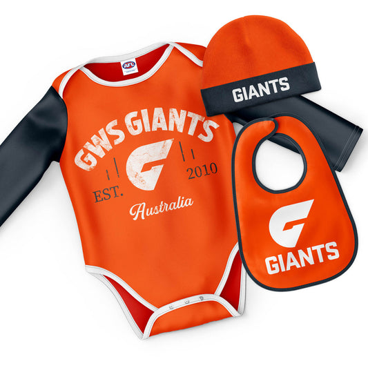 GWS Giants 3pc baby set