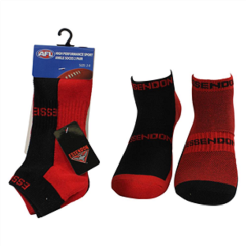 Essendon Bombers 2 Pack Ankle Sport Socks