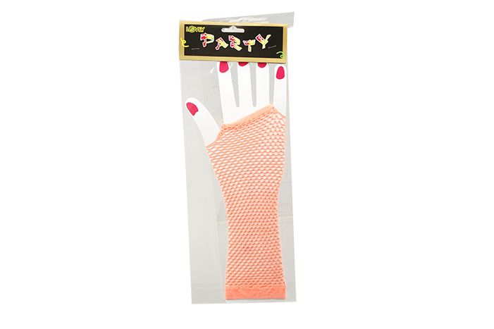 Glove - Orange Fingerless (Fishnet)