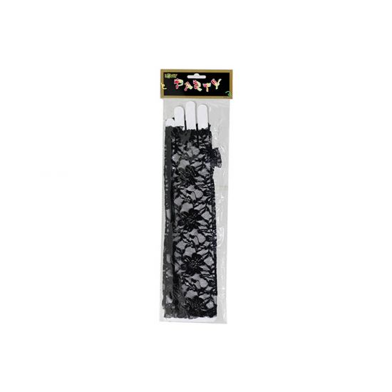 Glove - Black Long Fingerless (Fishnet)