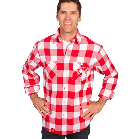 Sydney Swans Mens Flannelette Shirt