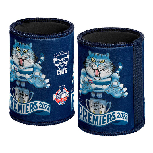 2022 Geelong Cats Premiers Caricature Can Cooler