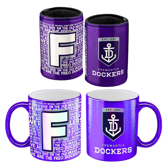 Fremantle Dockers Metallic Can Cooler and Mug Gift Pack