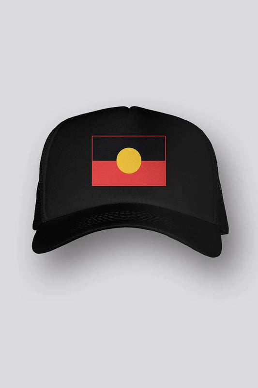‘Raise the Flag’ Aboriginal Flag Black Front Trucker Cap