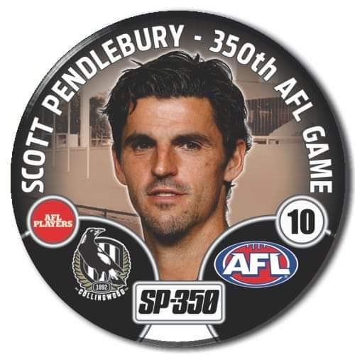 2022 Scott Pendlebury 350th AFL Game - Commemorative Badge