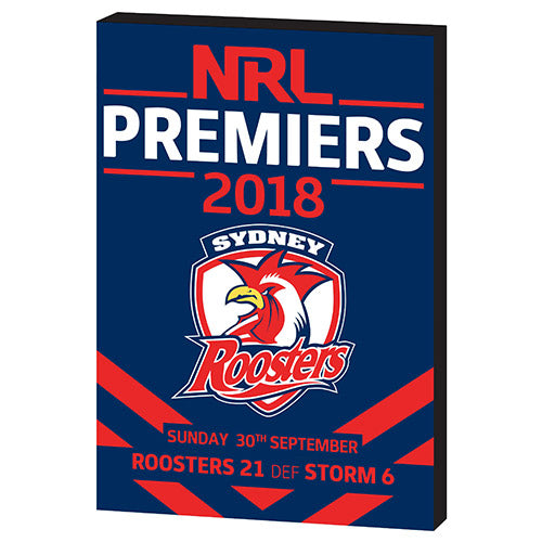 Sydney Roosters NRL 2018 Premiership Wooden Wall Plaque Sign