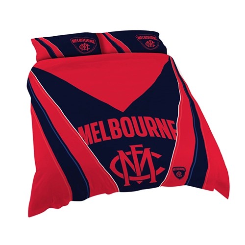 BLACK FRIDAY SALE Melbourne Demons AFL Logo Doona Cover Set - Queen Size