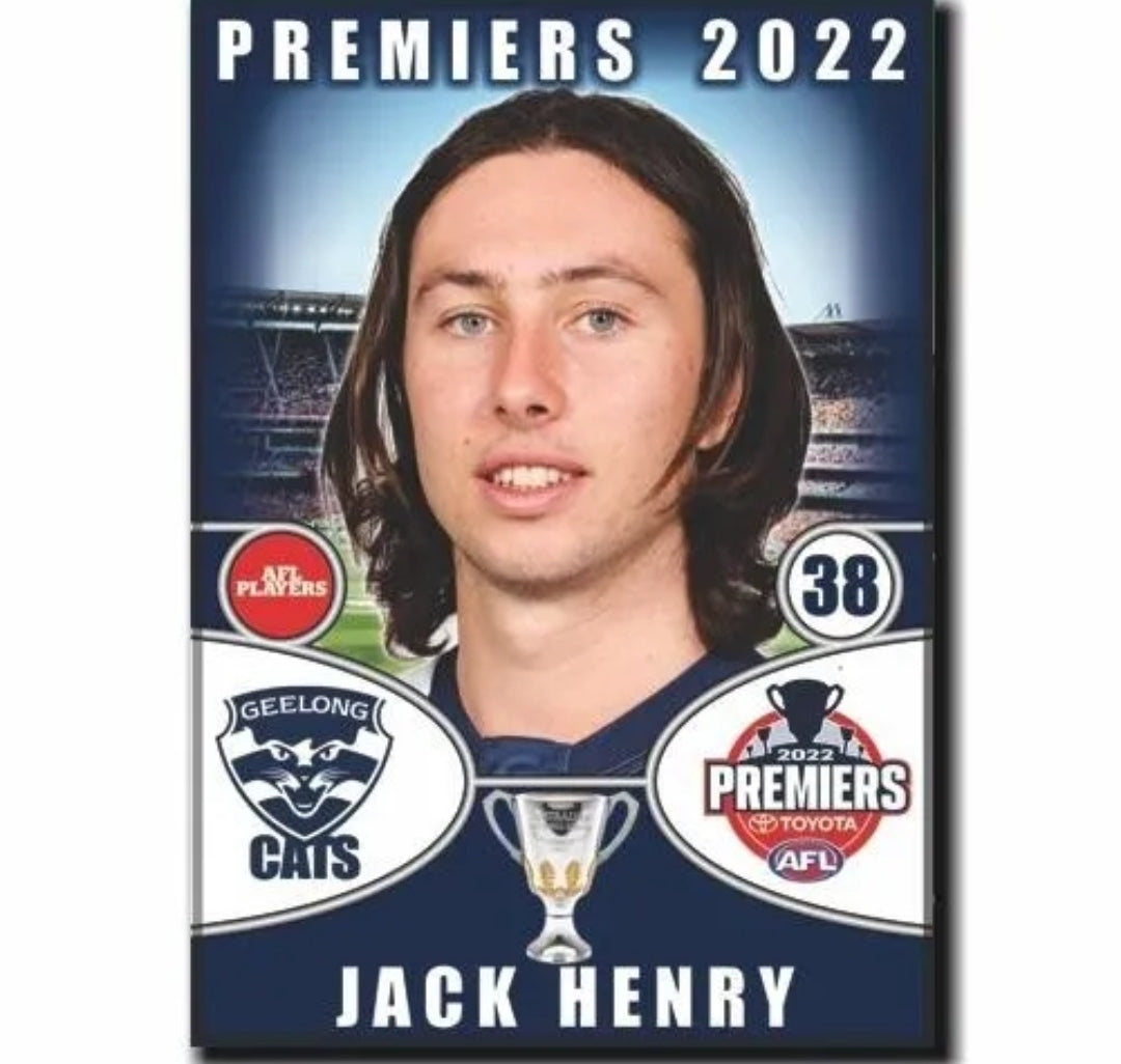 2022 AFL Geelong Premiership Player Badges, Magnet, Coaster - Jack Henry