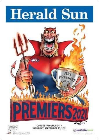 2021 AFL Premiers Melbourne Demons Block Mount