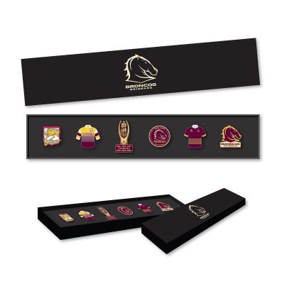 Brisbane Broncos NRL Team Set Of 6 Pins Collection Set