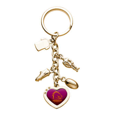 Brisbane Broncos
NRL Charm Keyring With Logo and Charms .