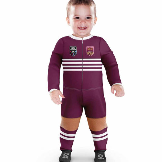 State Of Origin QLD baby footysuit