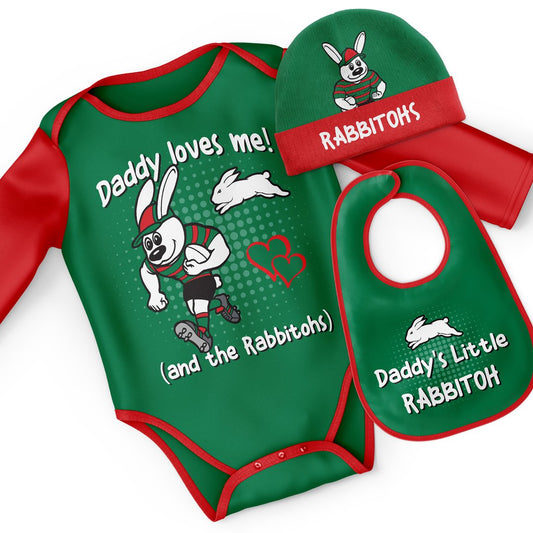 Rabbitohs 3pc baby set