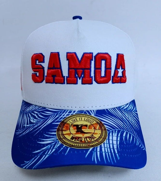 Samoa Baseball Cap White Leaf Snapback Cap
