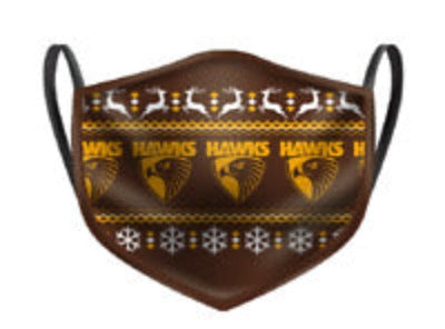 Hawthorn Hawks 2 Pack 3 Ply Ugly Face Mask Christmas