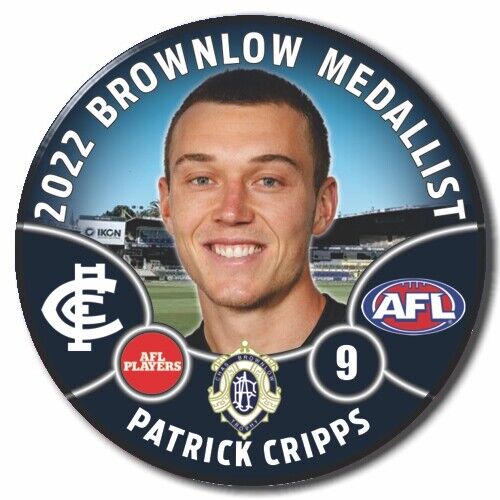 2022 AFL Carlton Brownlow Badge - Patrick Cripps