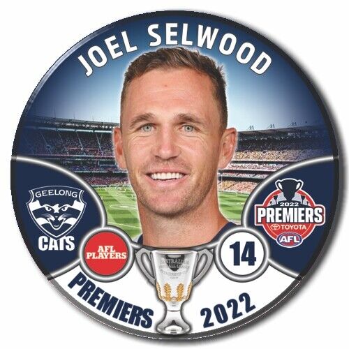 2022 AFL Geelong Premiership Player Badge - Joel Selwood.