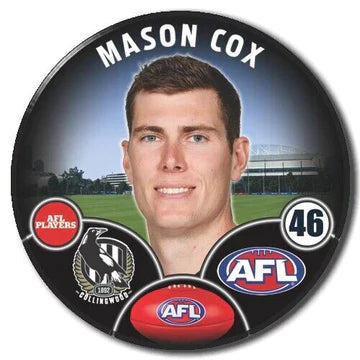 AFL Collingwood Player Badge - Mason Cox