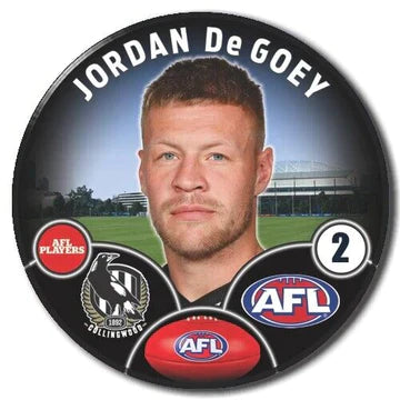 AFL Collingwood Player Badge - Jordan DeGoey