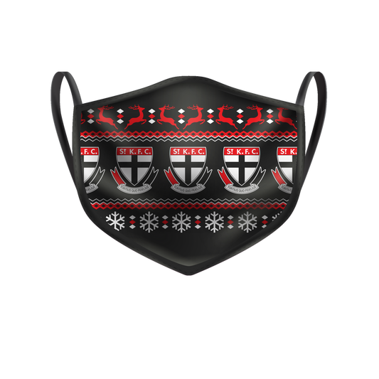 St Kilda Saints 2 Pack 3 Ply Ugly Face Mask Christmas