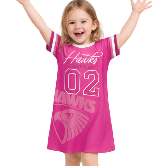 Hawthorn Hawks Girls 'Fuchsia Force' T-Shirt Dress